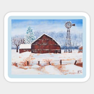 Blizzard at the Farm Sticker